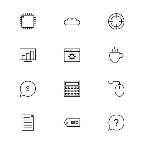 Satz von Vector SEO Search Engine Optimization Icons