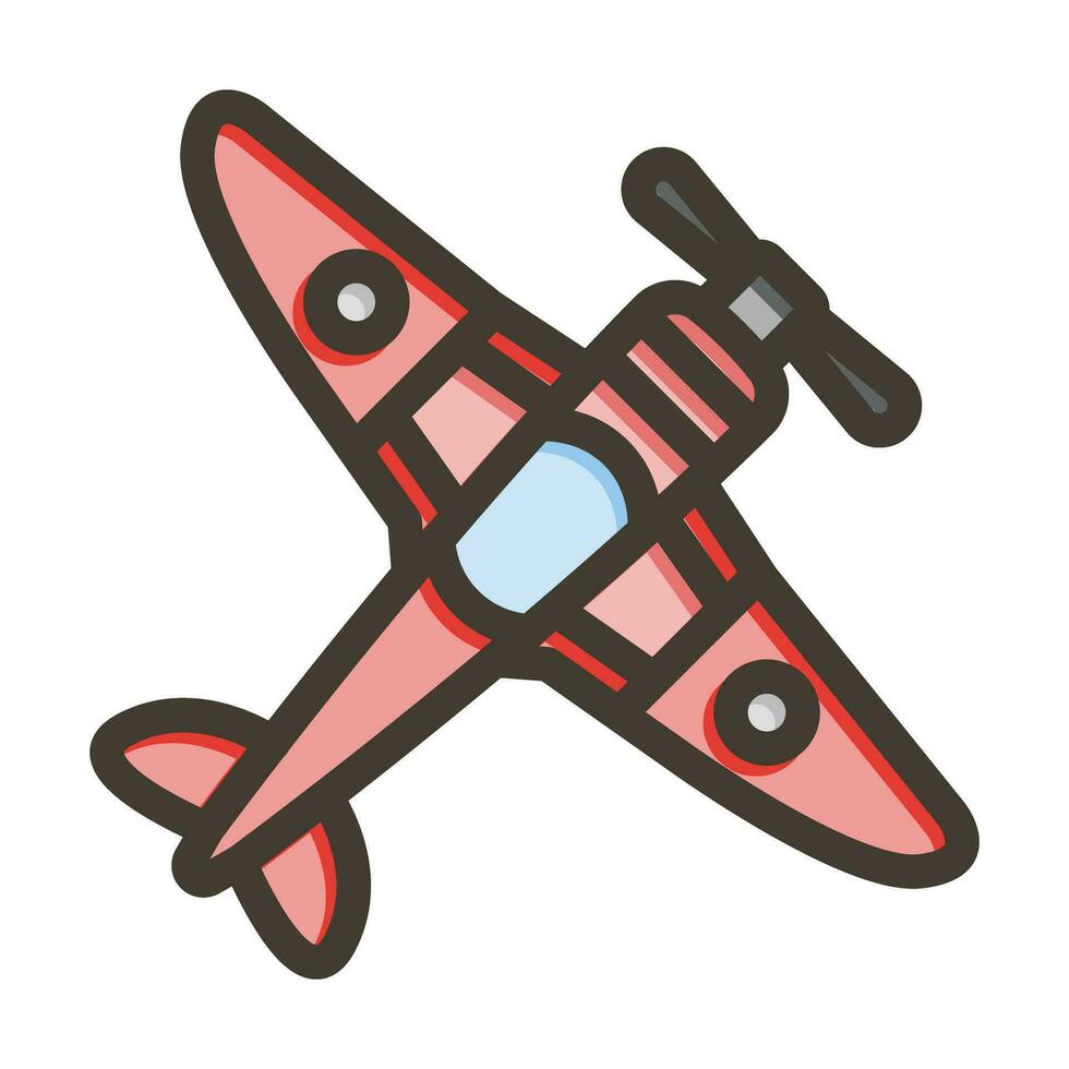 flygplan vektor tjock linje fylld färger ikon för personlig och kommersiell använda sig av.