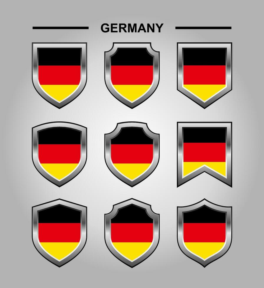 Deutschland National Embleme Flagge und Luxus Schild vektor