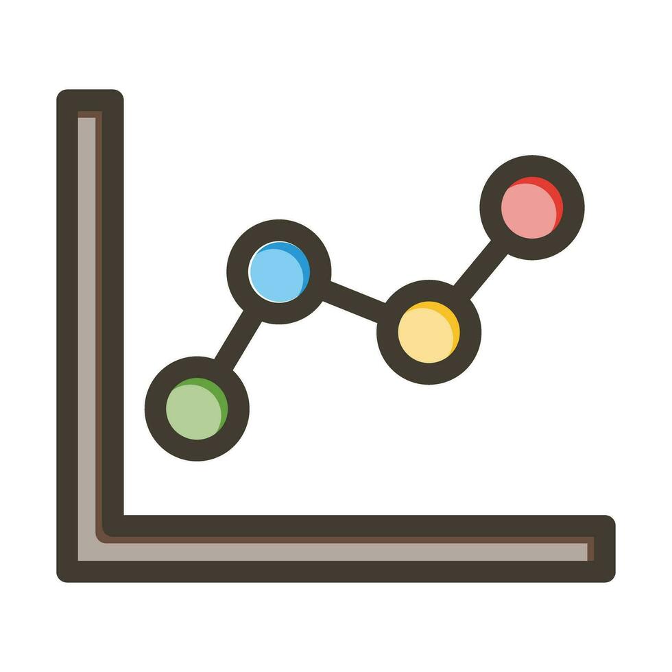 Linie Diagramm Vektor dick Linie gefüllt Farben Symbol zum persönlich und kommerziell verwenden.