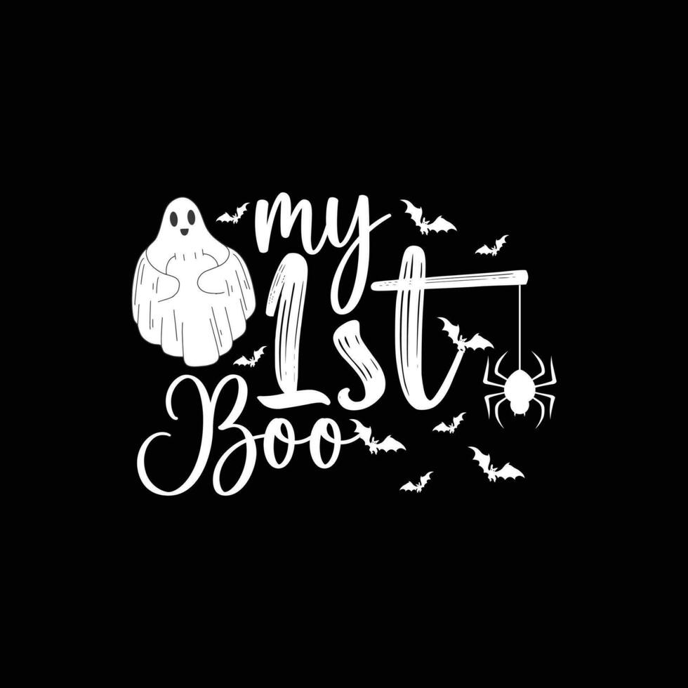 meine 1 Boo Vektor T-Shirt Design. Halloween T-Shirt Design. können Sein benutzt zum drucken Tassen, Aufkleber Entwürfe, Gruß Karten, Poster, Taschen, und T-Shirts.