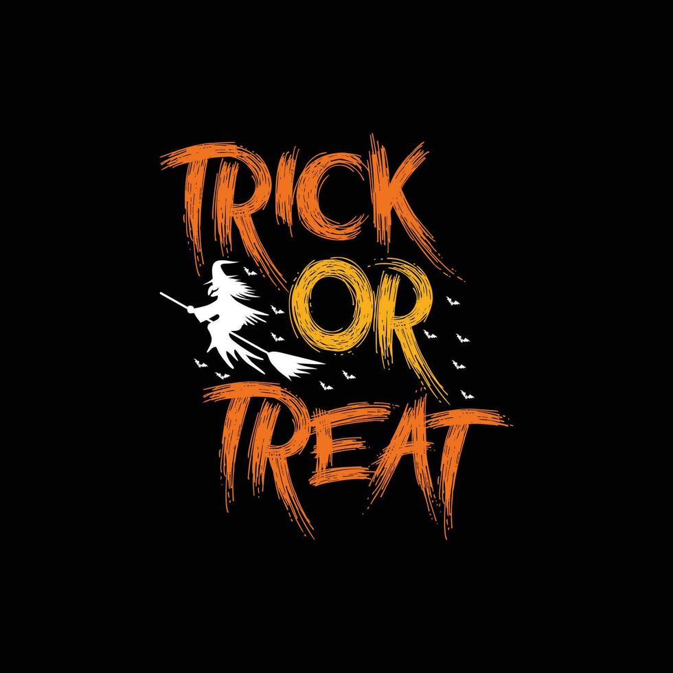 Trick oder behandeln Vektor T-Shirt Design. Halloween T-Shirt Design. können Sein benutzt zum drucken Tassen, Aufkleber Entwürfe, Gruß Karten, Poster, Taschen, und T-Shirts.