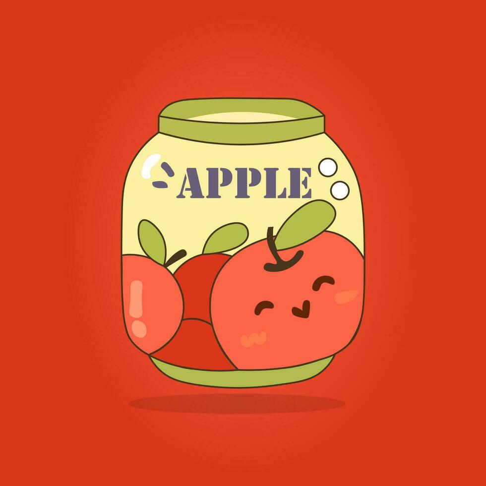 beschwingt Apfel Obst trinken Vektor Illustration