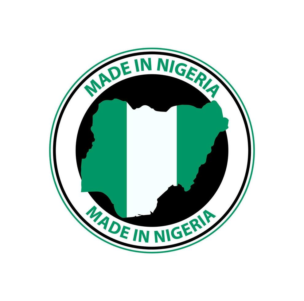 gemacht im Nigeria Vektor Symbol mit Nigeria Karte.