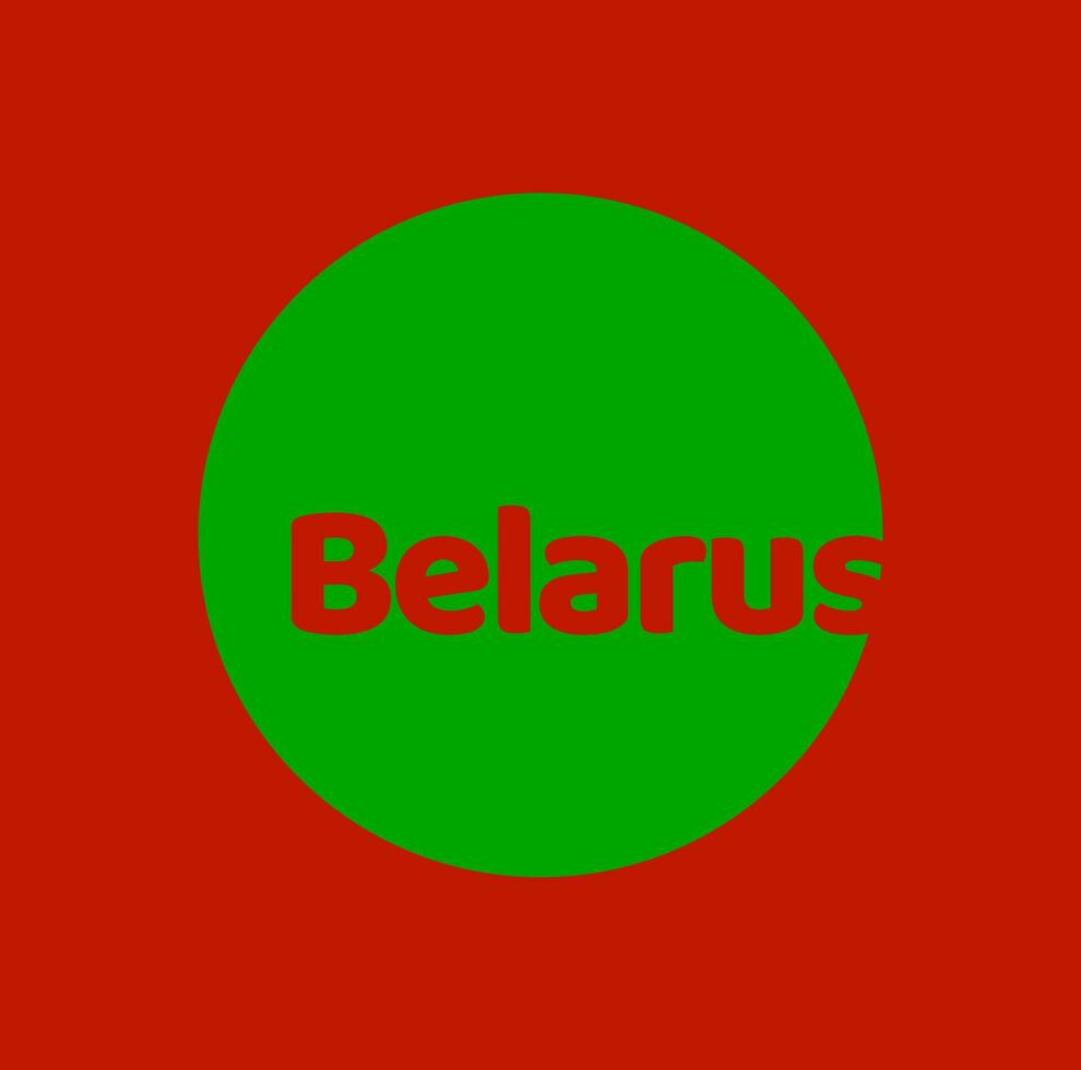 Vitryssland Land namn vektor text med nationell flagga Färg.