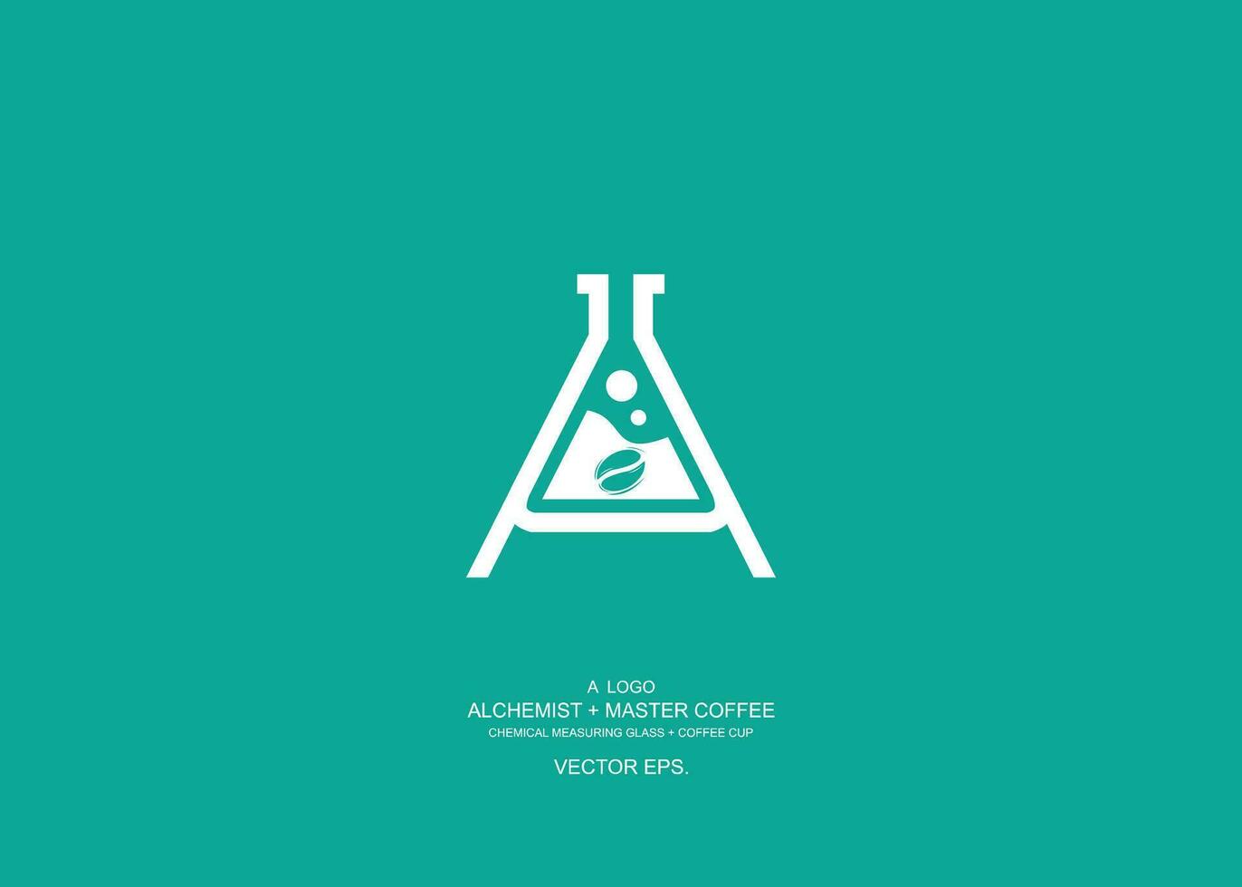 en logotyp för en kaffe affär med en flaska och en kaffe kopp, kaffe och kemisk logotyp vektor