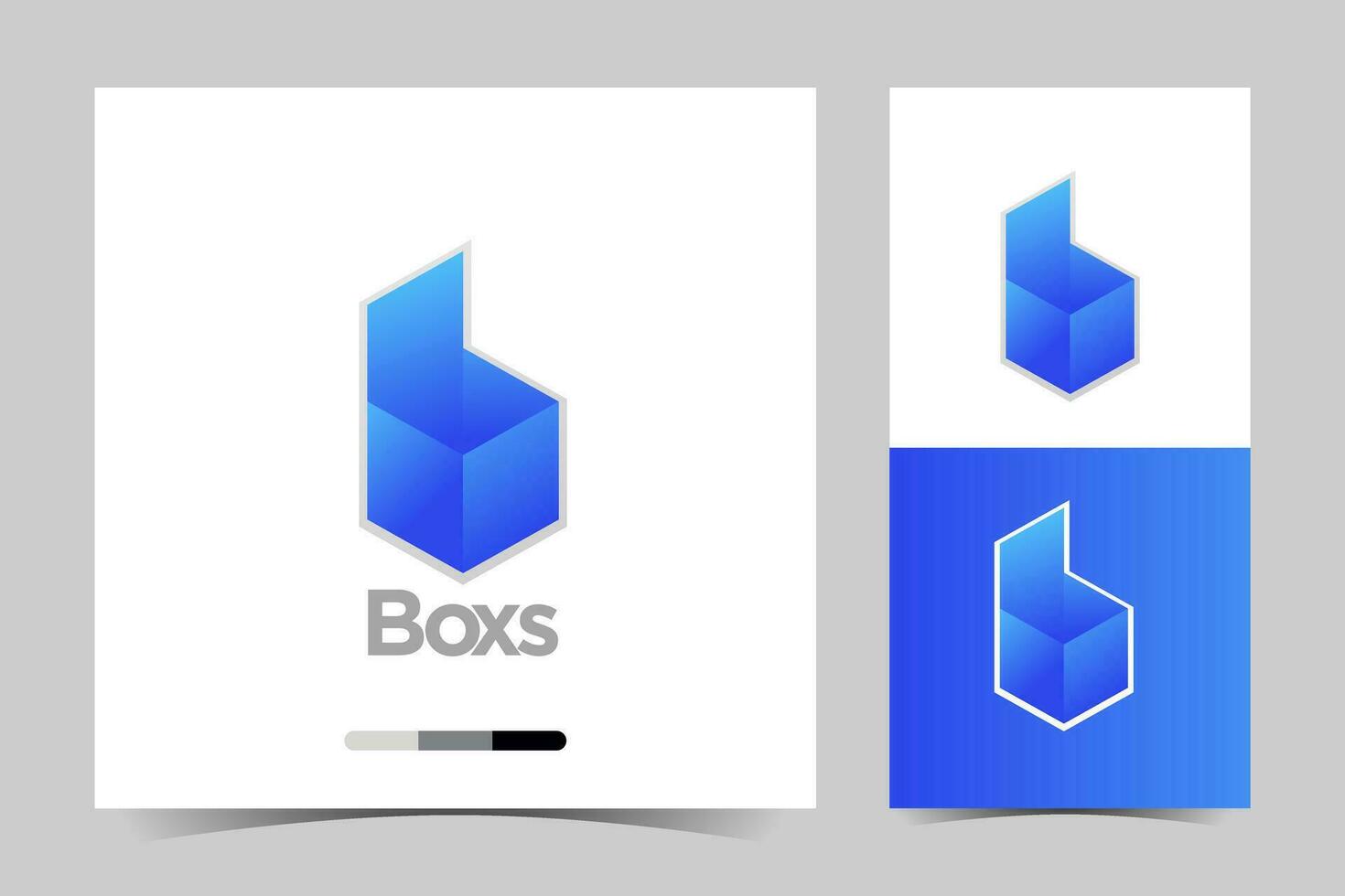 de låda logotyp och företag kort design vektor