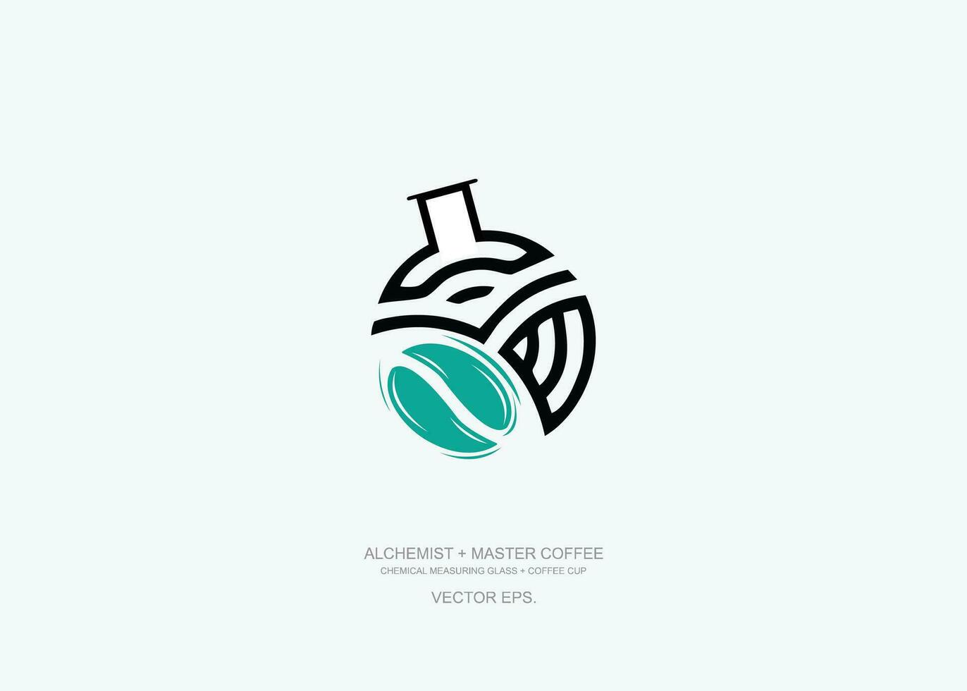 ein Logo zum ein Kaffee Unternehmen Das hat ein Herz Form, Kaffee mit Labor Tube vektor