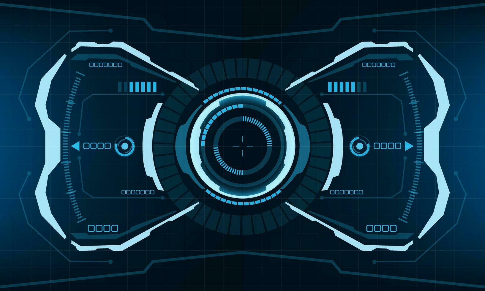 hud Sci-Fi Schnittstelle Bildschirm Aussicht Blau geometrisch Design virtuell Wirklichkeit futuristisch Technologie kreativ Anzeige Vektor