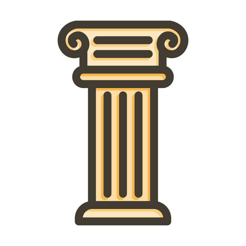 grekisk pelare vektor tjock linje fylld färger ikon för personlig och kommersiell använda sig av.