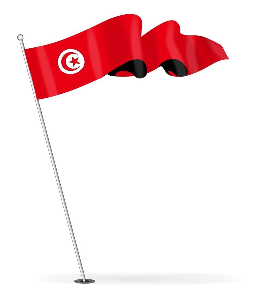 bunt med tunisisk flagga vektorbild vektor