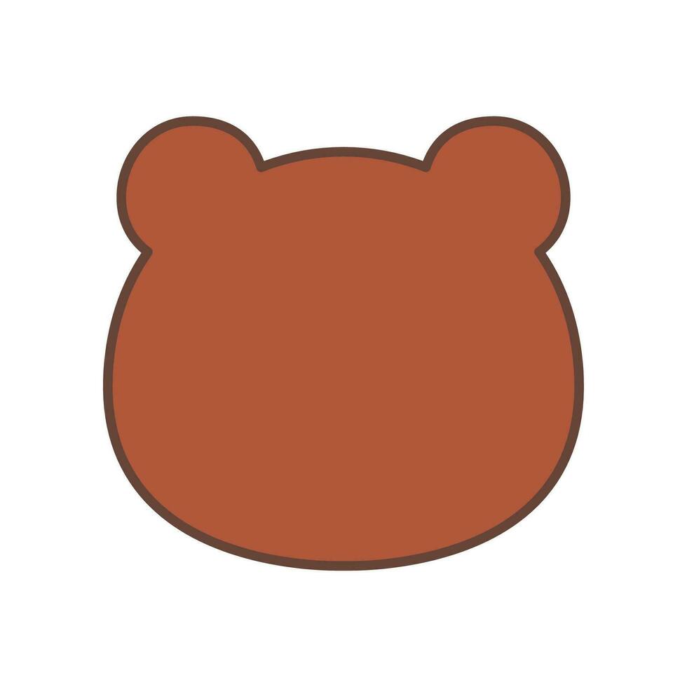 djur, Björn huvud form ikon fylld översikt stil. teddy Björn enkel avatar karaktär. mjuk bebis leksak ansikte logotyp för djur- katt tecknad serie. vektor illustration. design på vit bakgrund. eps 10