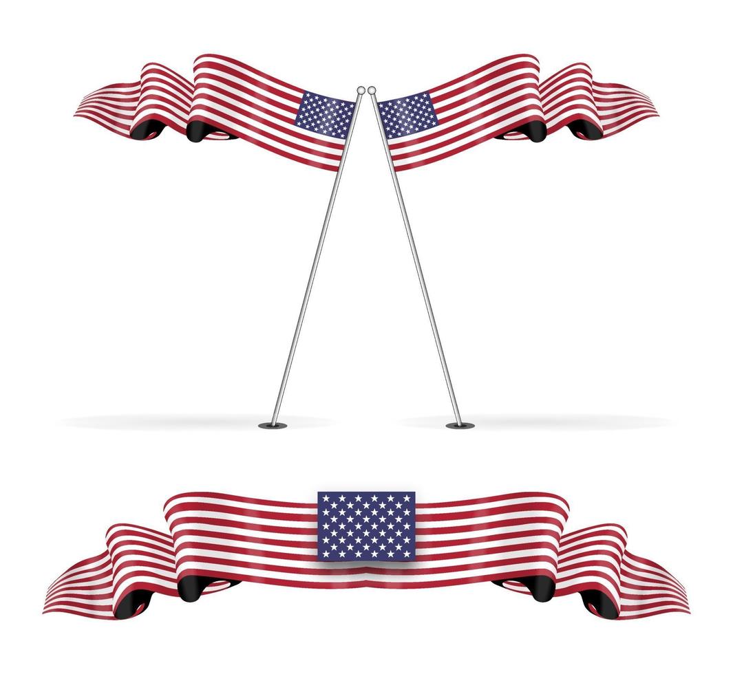 redigerbar vektorbild av amerikanska flaggan vektor