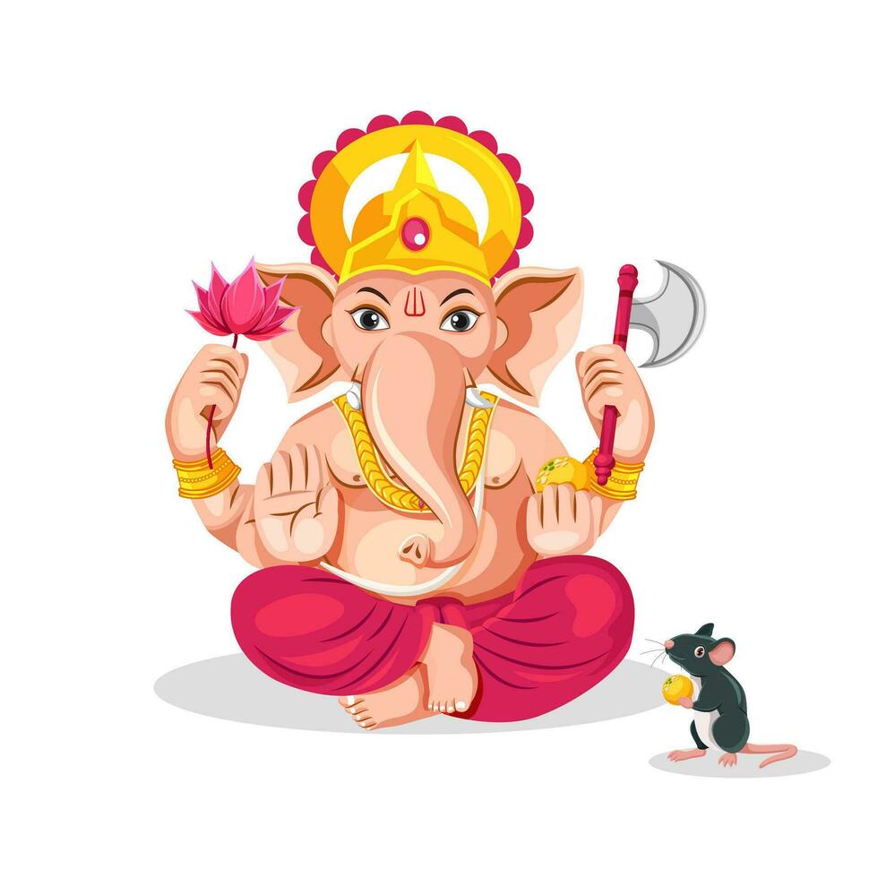 herre ganesh vektor för Lycklig ganesh chaturthi festival