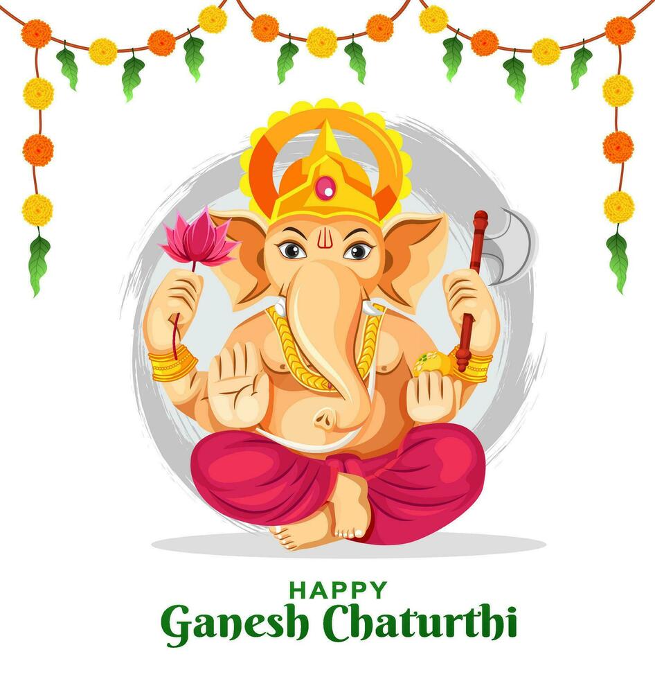 Vektor glücklich Herr Ganesh Chaturthi Festival Banner Design Vorlage