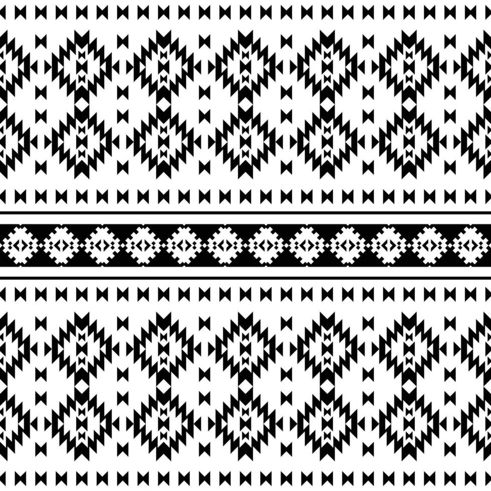 Stammes- nahtlos Vektor Textur. ethnisch Stil geometrisch abstrakt Muster. Design zum Textil- und Stickerei. schwarz und Weiß Farbe.