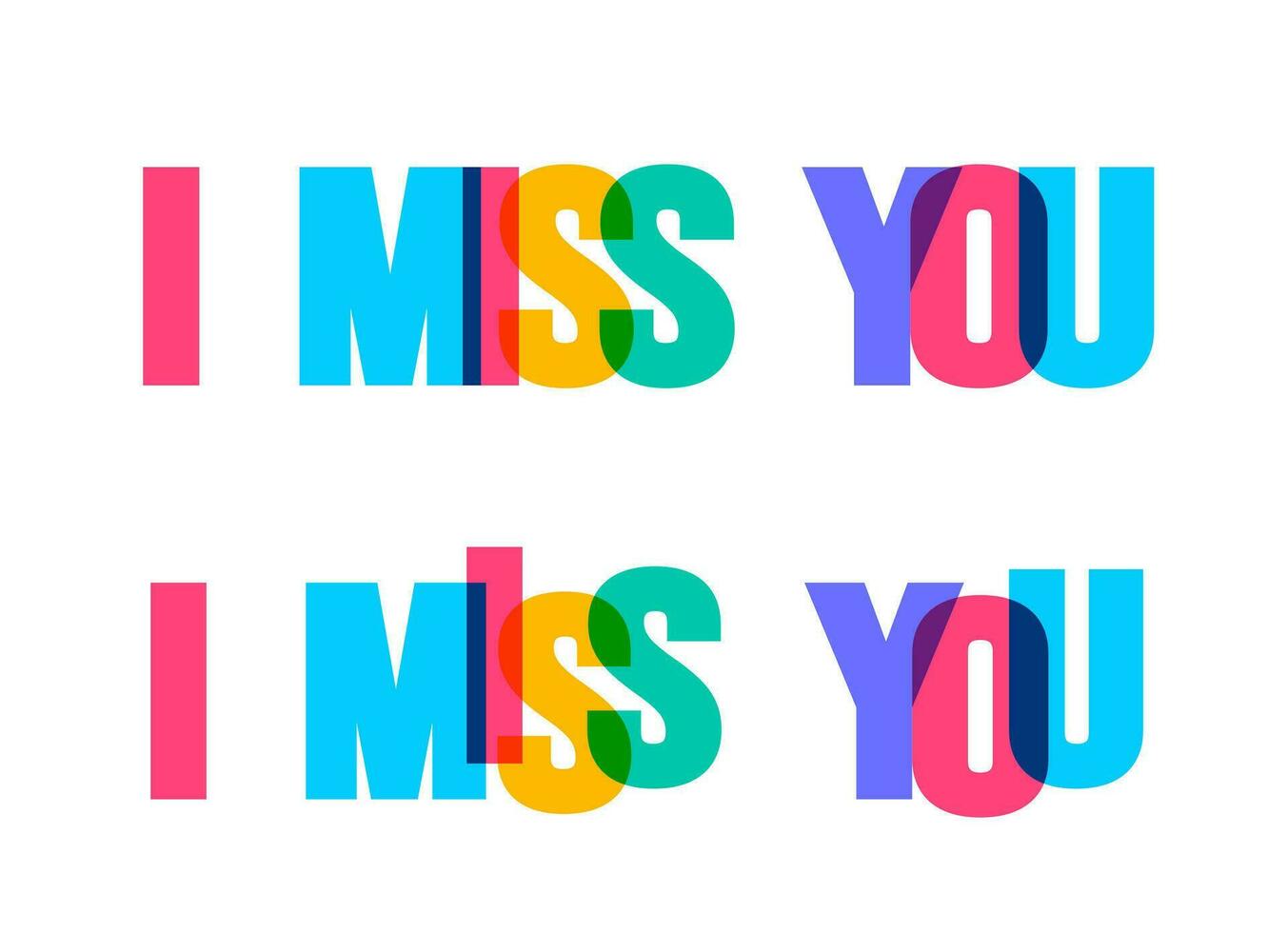 jag Fröken du färgrik text text font typografi vektor baner design mall. färgrik meddelande och färgrik stor brev.