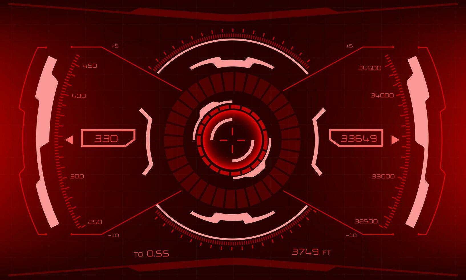 hud sci-fi gränssnitt skärm se röd geometrisk design virtuell verklighet trogen teknologi kreativ visa vektor