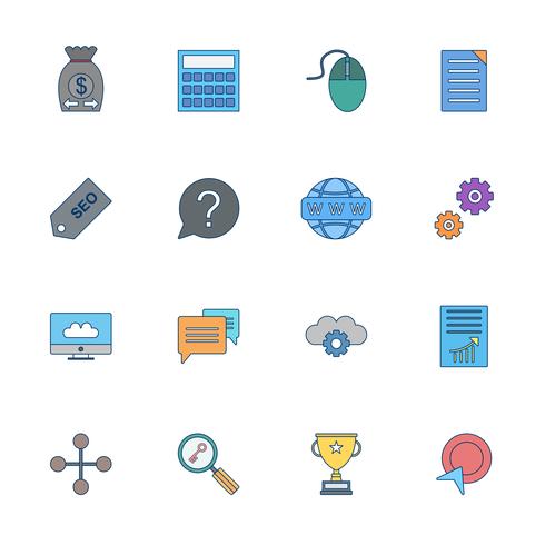 Satz von Vector SEO Search Engine Optimization Icons