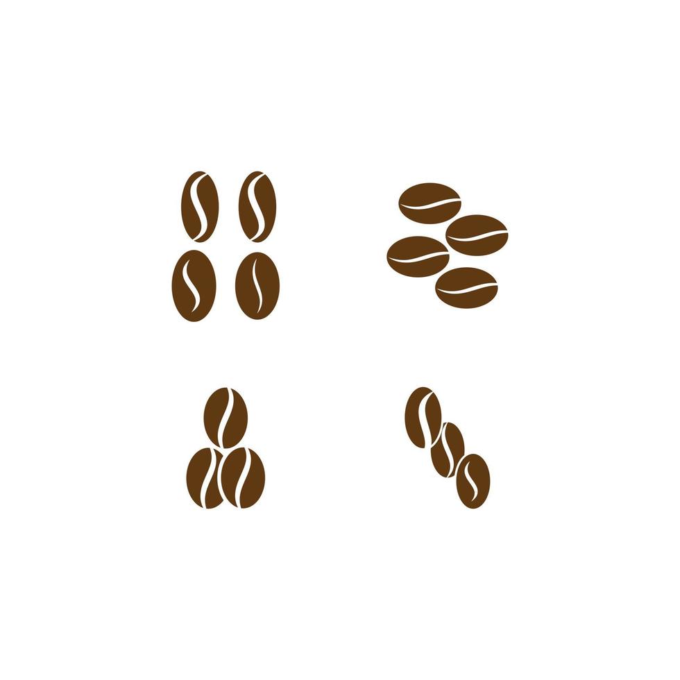 uppsättning kaffebönor vektor