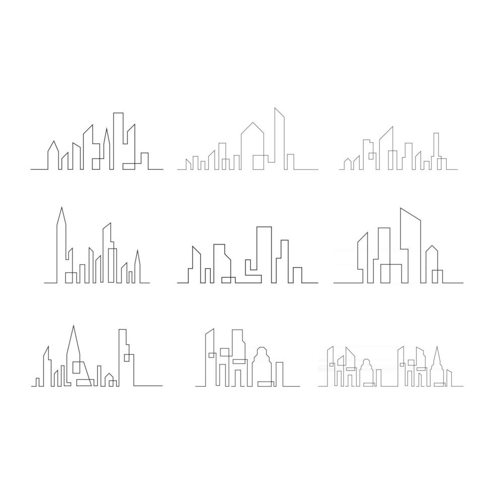 uppsättning av stadens silhuett vektor