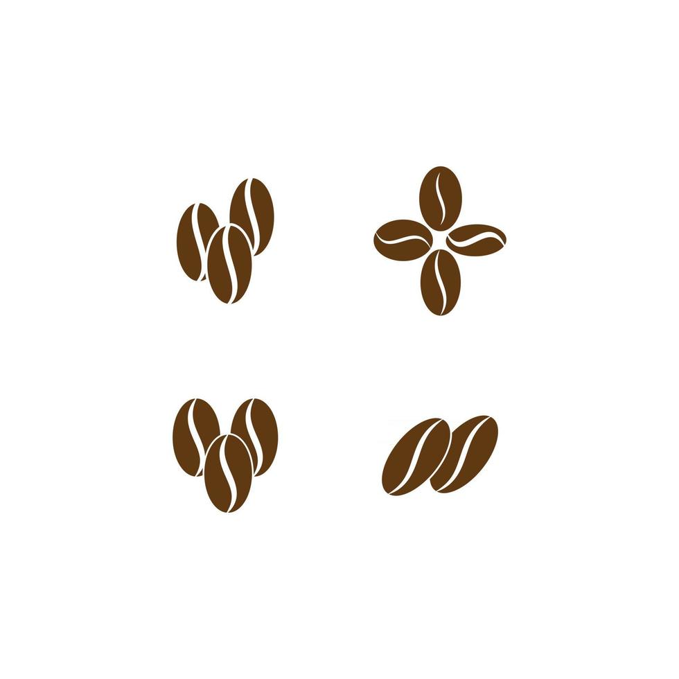 uppsättning kaffebönor vektor