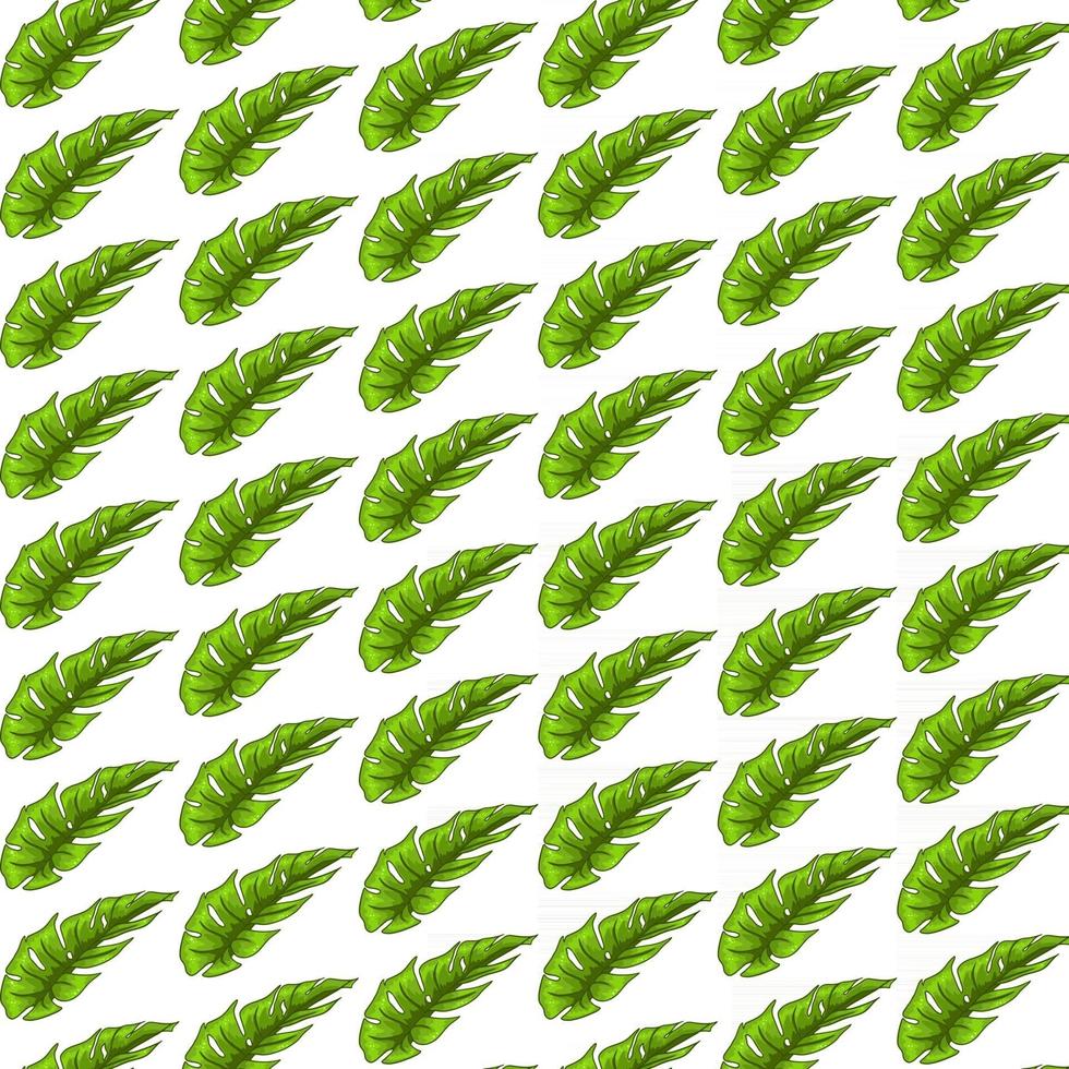 tropisches nahtloses Muster mit exotischen Blättern im Karikaturstil vektor