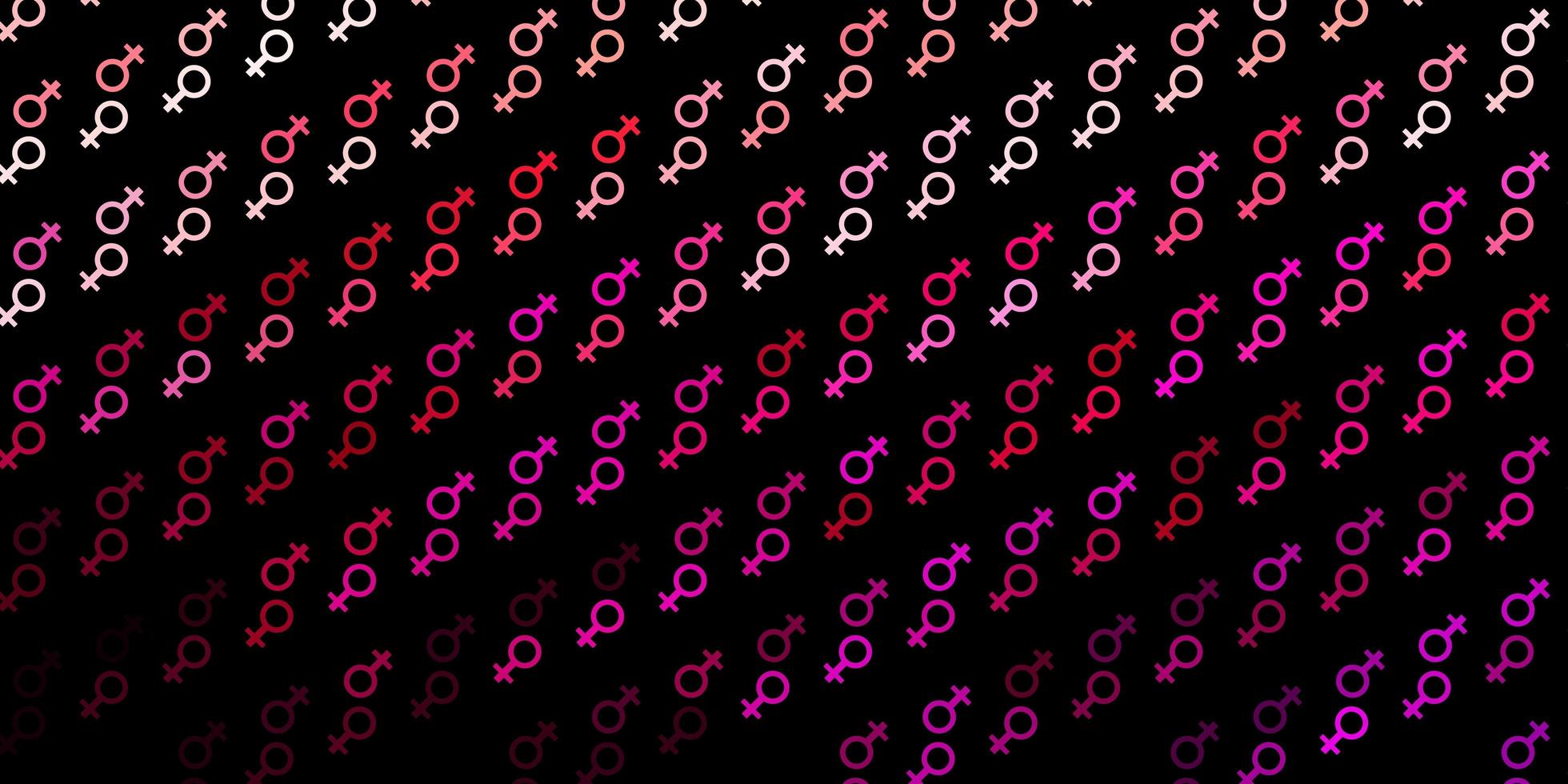 dunkelrosa Vektorhintergrund mit Frauensymbolen. vektor