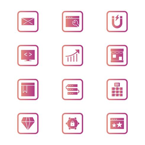 Satz von Vector SEO Search Engine Optimization Icons