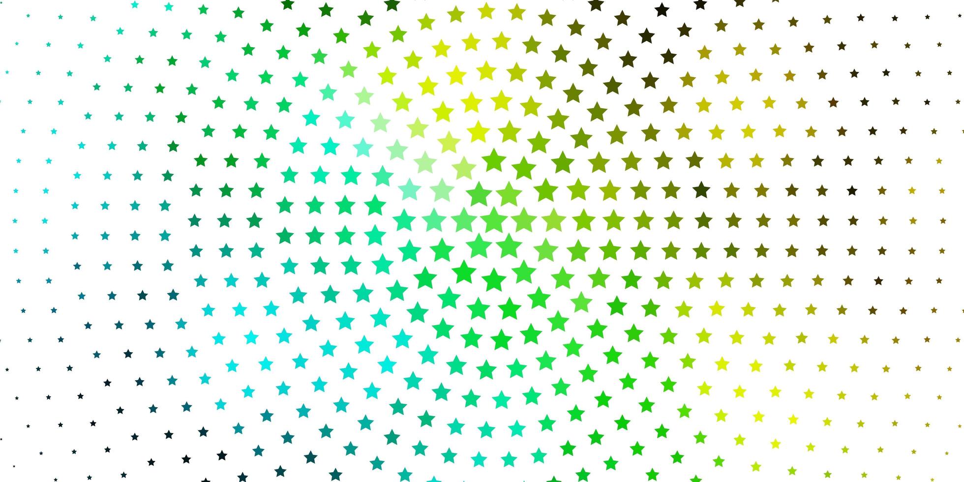 ljusblå, grön vektorbakgrund med små och stora stjärnor. vektor