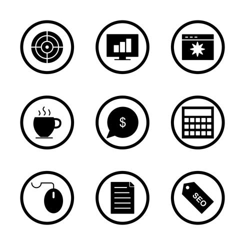 Satz von Vector SEO Search Engine Optimization Icons