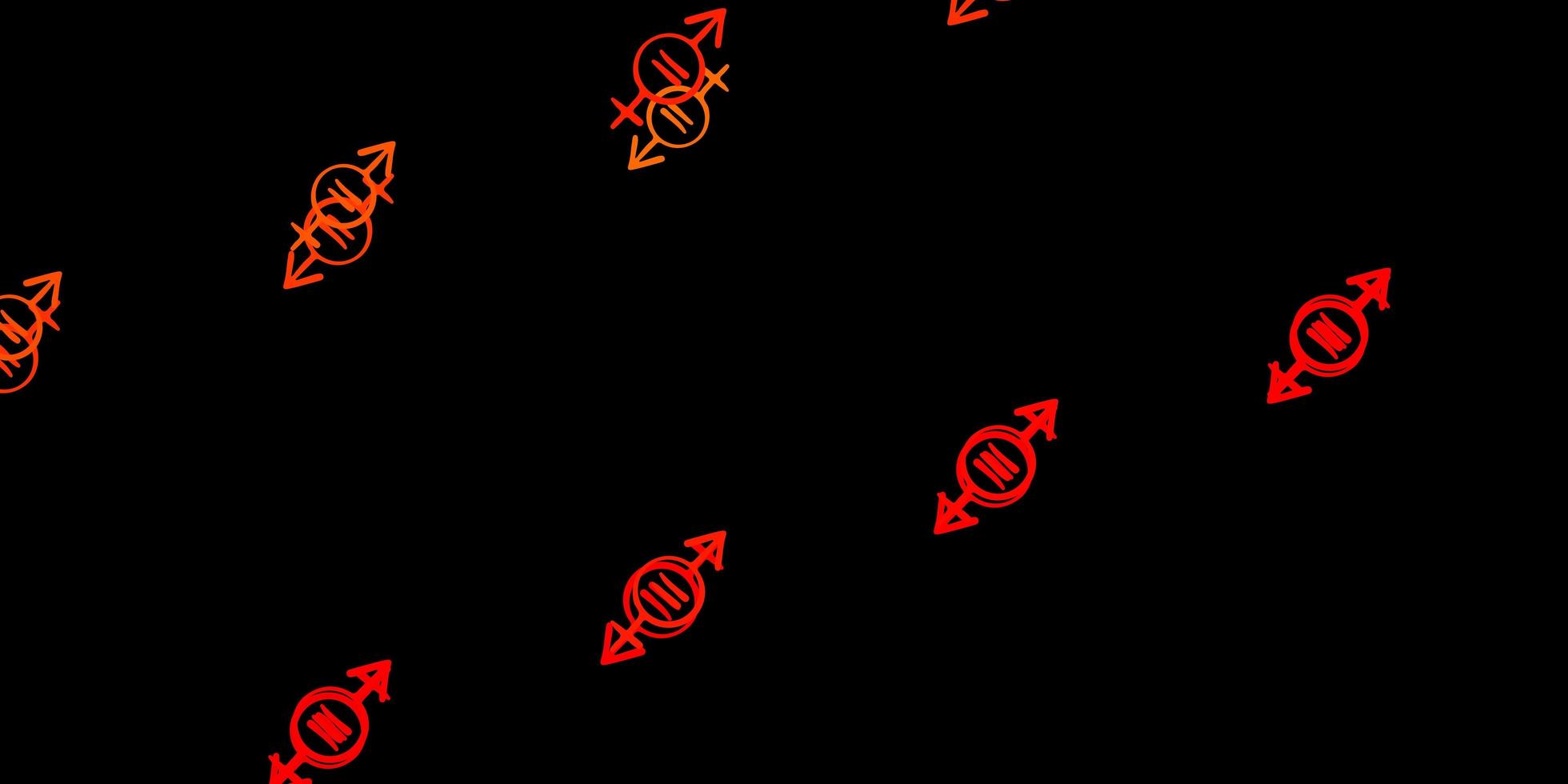 dunkeloranger Vektorhintergrund mit Frauensymbolen. vektor