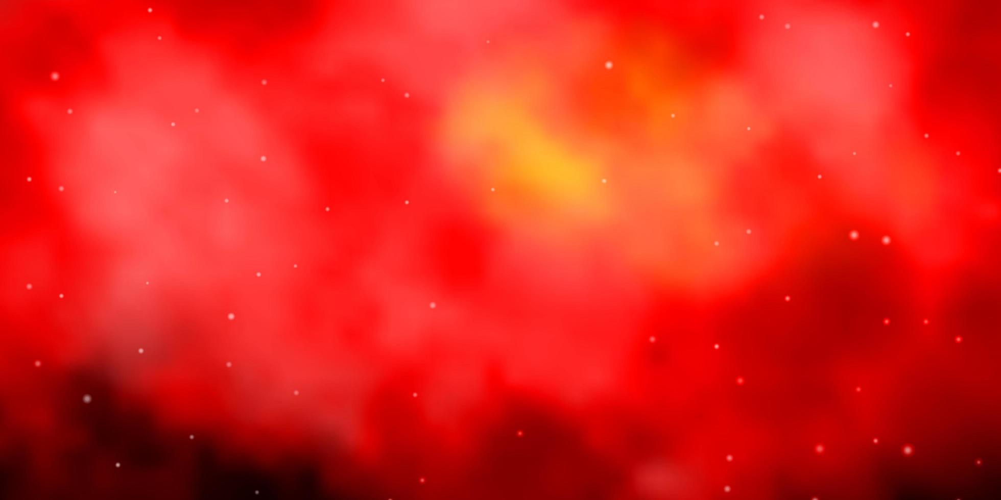 dunkelroter, gelber Vektorhintergrund mit kleinen und großen Sternen. vektor