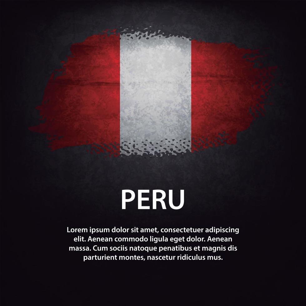 Peru Flagge Pinsel vektor