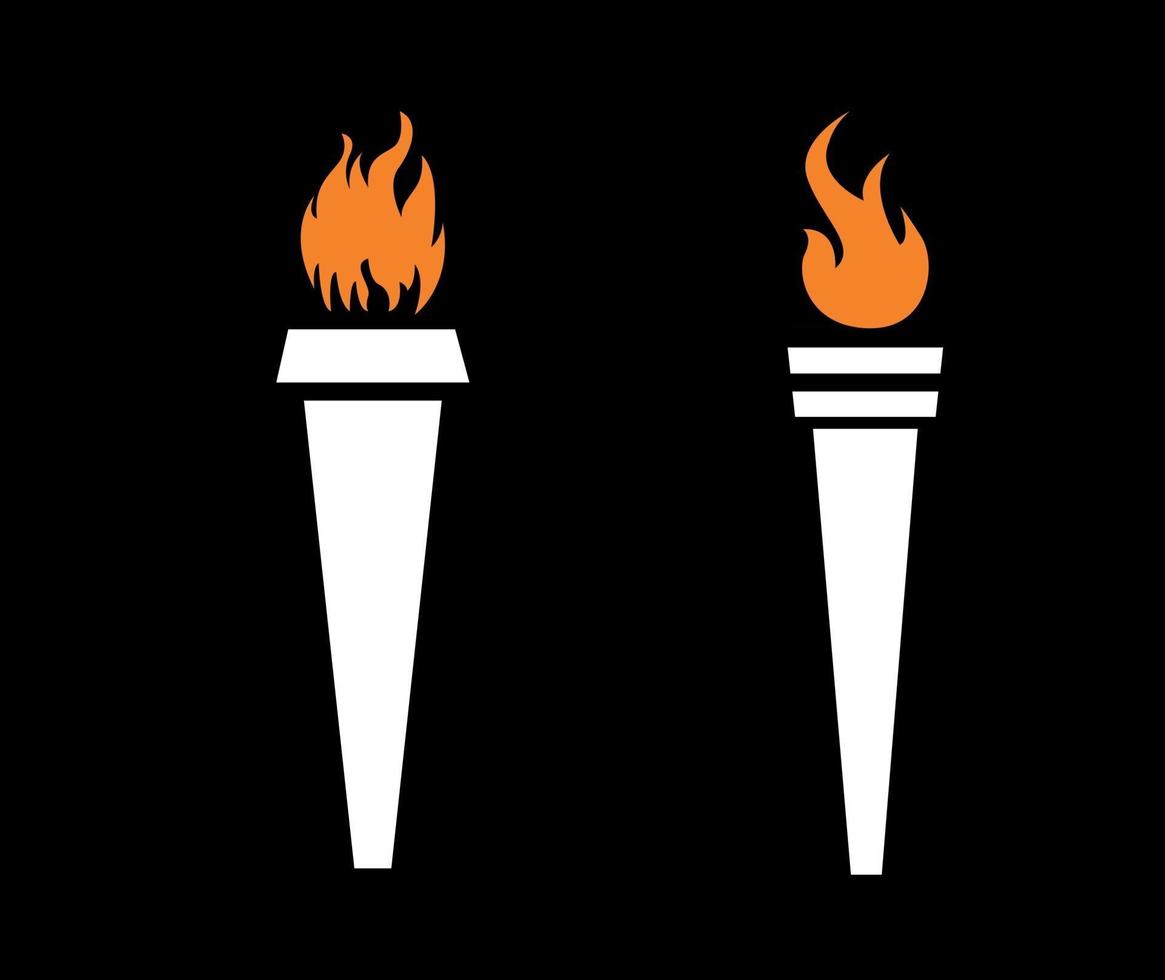 weiße fackel feuer design flamme abstrakter illustrationsvektor auf hintergrund vektor