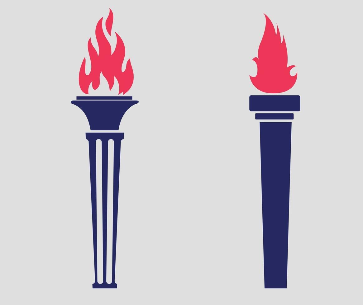 design fackla symbol flamma röd abstrakt illustration vektor på grå bakgrund