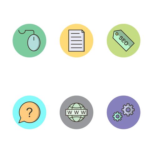 Satz von Vector SEO Search Engine Optimization Icons