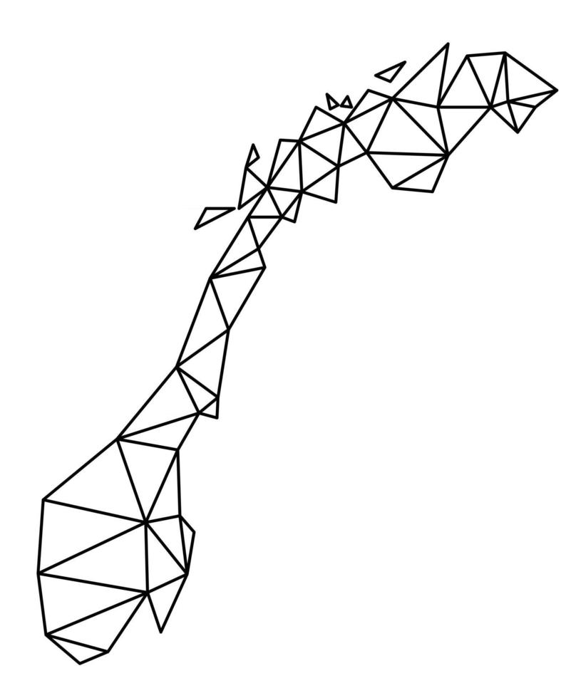 polygonale Norwegen-Vektor-Weltkarte auf weißem Hintergrund. vektor