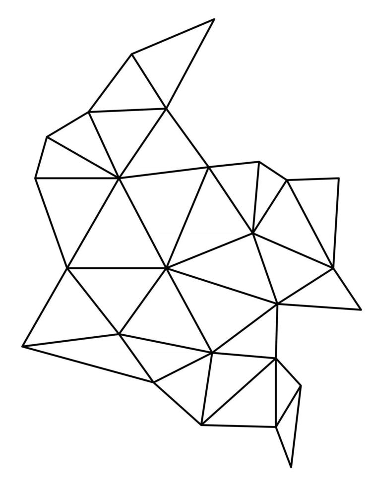 polygonale Kolumbien Vektorweltkarte auf weißem Hintergrund. vektor