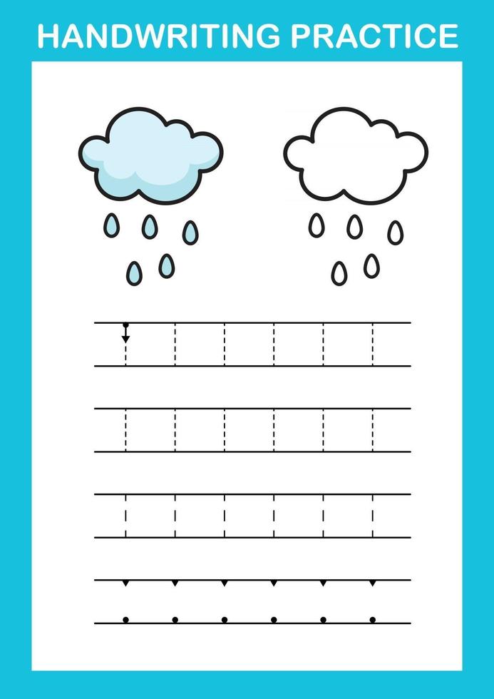 Handschrift Übungsblatt Illustration Vektor