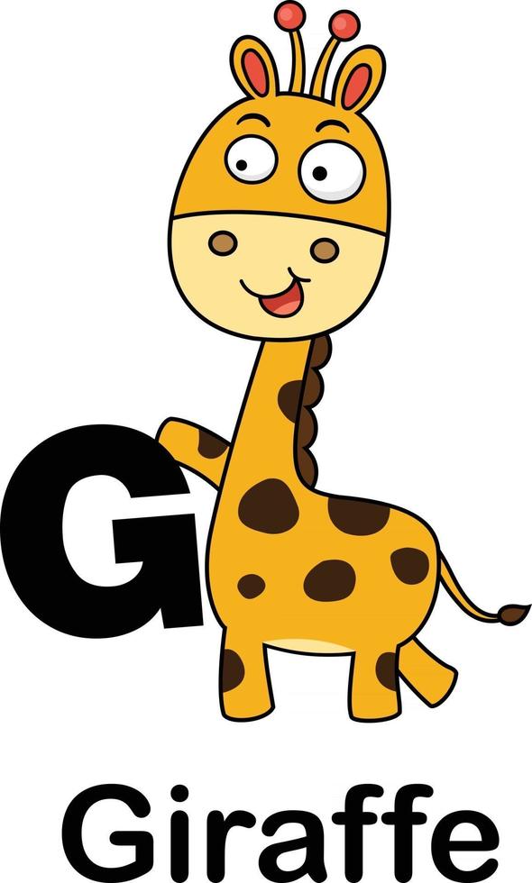 Alphabet Buchstabe g-Giraffe-Vektor-Illustration vector