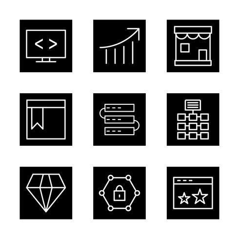 Satz von Vector SEO Search Engine Optimization Icons