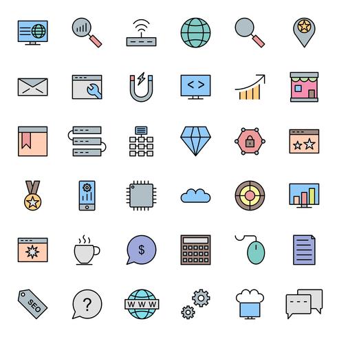 Satz von Vector SEO Search Engine Optimization Icons