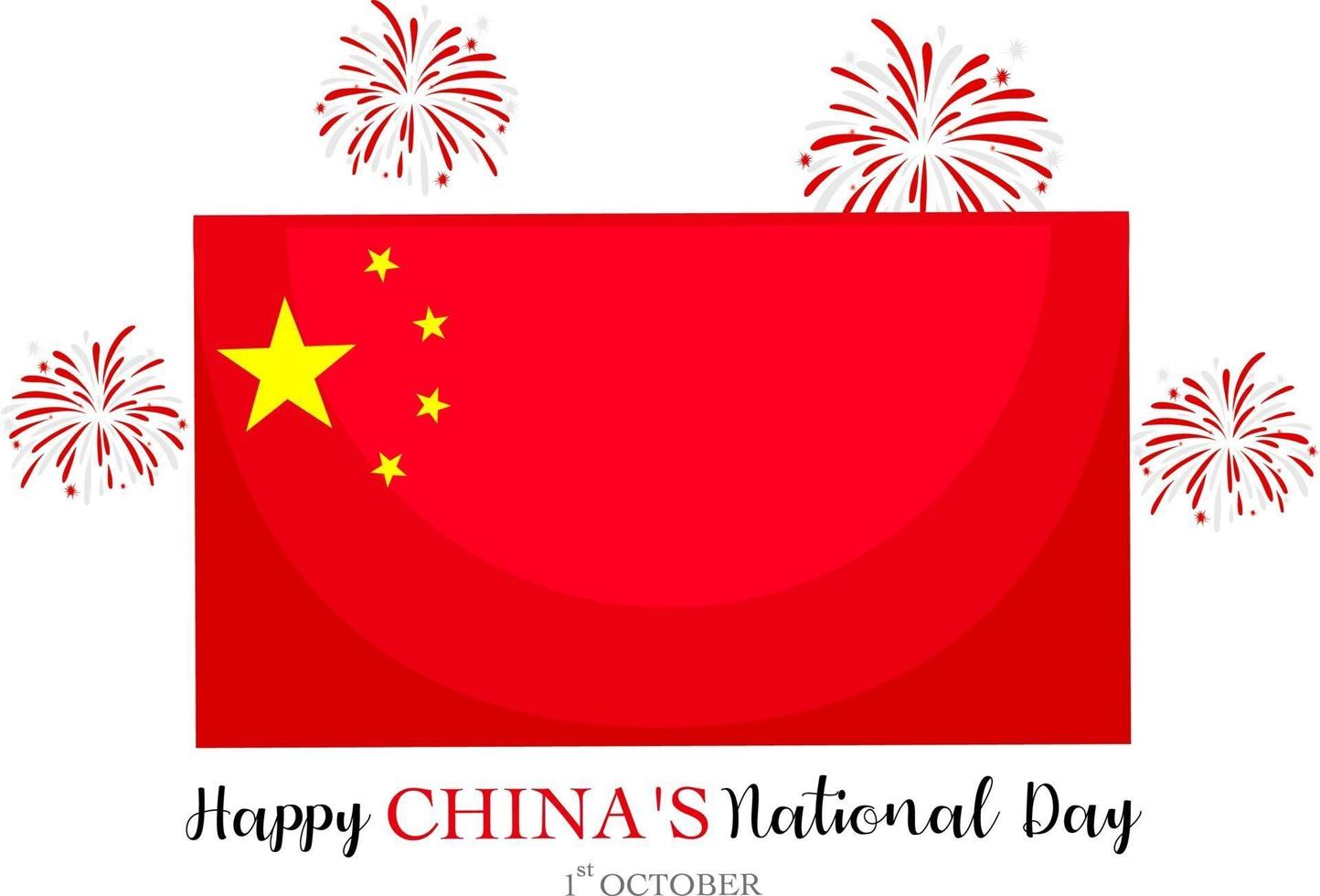 Happy China National Day Banner mit Flagge von China vektor