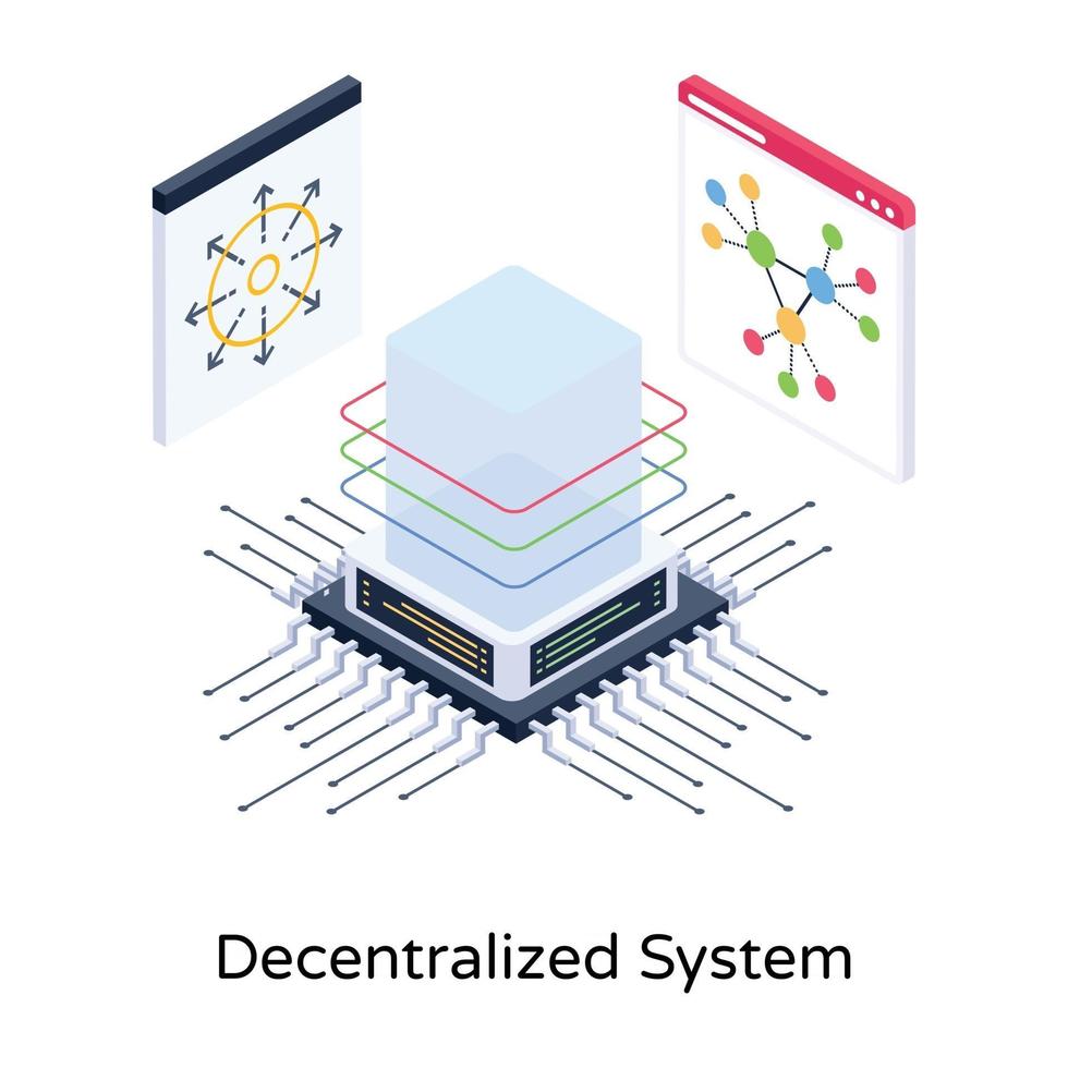 decentraliserad systemteknik vektor