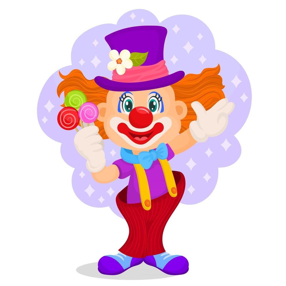 glücklicher Clown, der mit der Hand winkt vektor