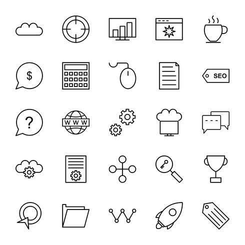 Satz von Vector SEO Search Engine Optimization Icons