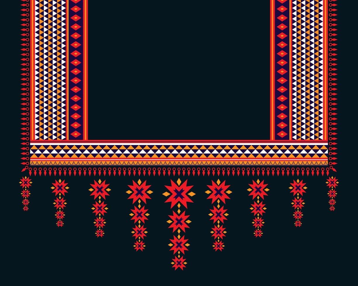 geometriska etniska orientaliska mönster. halsband broderi design för textil, mode kvinna, bakgrund, tapeter, kläder och förpackning. vektor illustration.