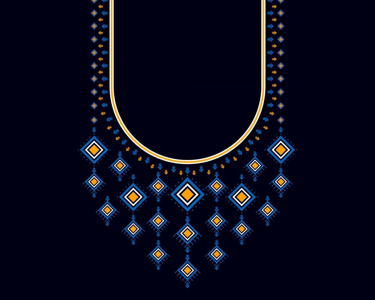 geometriska etniska orientaliska mönster. halsband broderi design för textil, mode kvinna, bakgrund, tapeter, kläder och förpackning. vektor illustration.