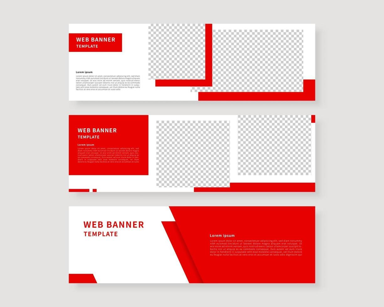 Web-Banner-Vorlagensatz. Sammlung von horizontalen Banner-Design. Vektor-Illustration. vektor